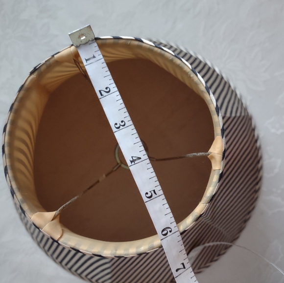 Lamp shade satin striped black golden beige - Picture 5 of 7